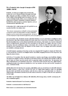 A preview of a PDF biography for Champion, Frederick John Joseph